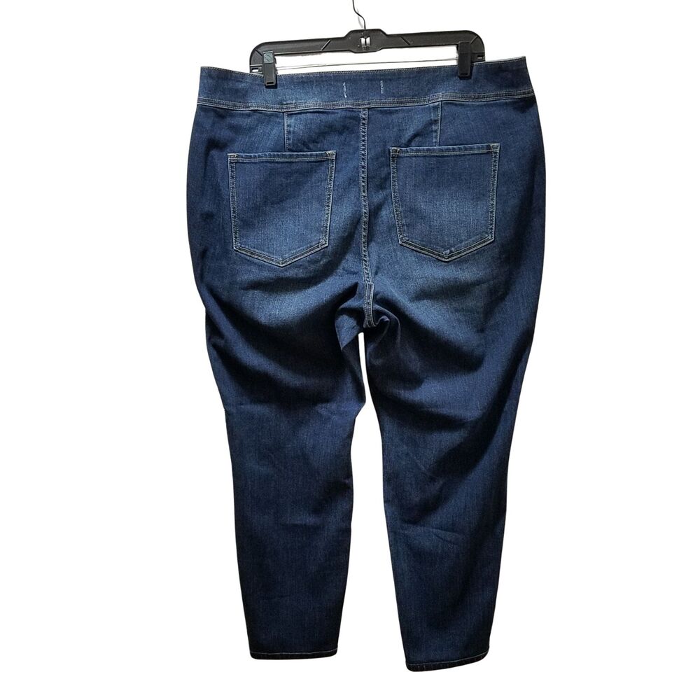 Lane Bryant Jegging 20 Blue Flex Magic Waist 3-Button Jeans Rhinestones Studs - Picture 2 of 7